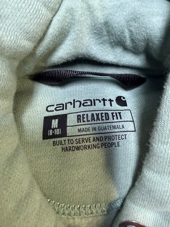 Carhartt Women’s Clarksburg Hoodie Medium Jade Heather Sleeve Logo EUC - Picture 4 of 9